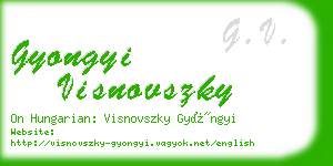 gyongyi visnovszky business card